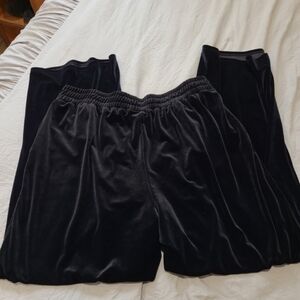 J. Jill Black Wide Leg Velour Pants